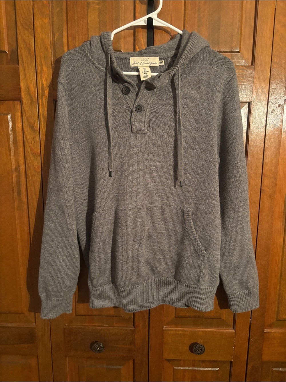 H&M Charcoal Gray Hooded Knit Pullover